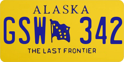 AK license plate GSW342