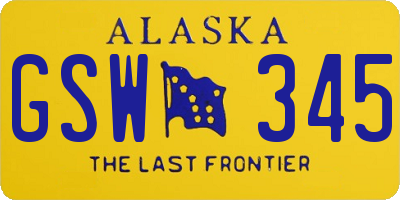 AK license plate GSW345