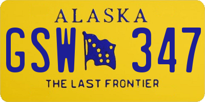 AK license plate GSW347