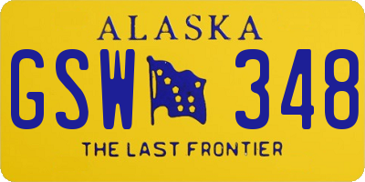 AK license plate GSW348