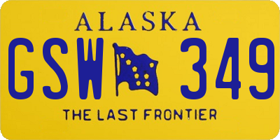 AK license plate GSW349