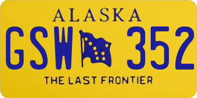 AK license plate GSW352