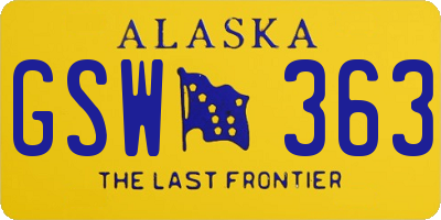 AK license plate GSW363