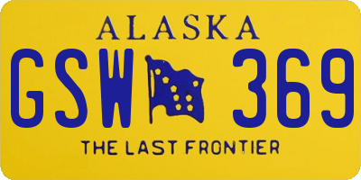 AK license plate GSW369