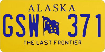 AK license plate GSW371