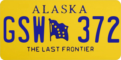 AK license plate GSW372