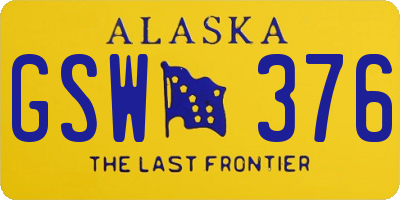 AK license plate GSW376