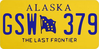 AK license plate GSW379