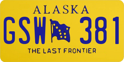 AK license plate GSW381