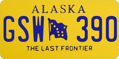 AK license plate GSW390