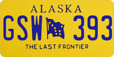 AK license plate GSW393