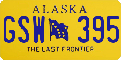 AK license plate GSW395