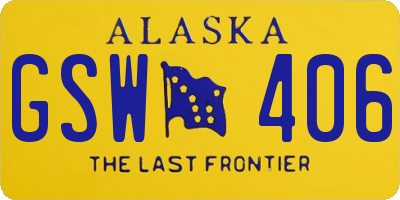 AK license plate GSW406