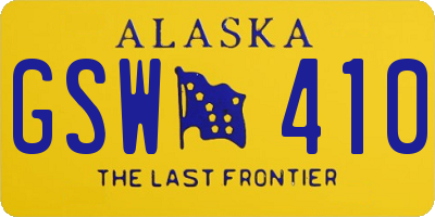 AK license plate GSW410