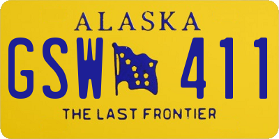 AK license plate GSW411