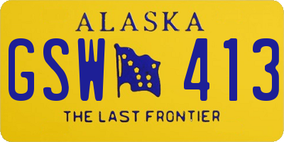 AK license plate GSW413