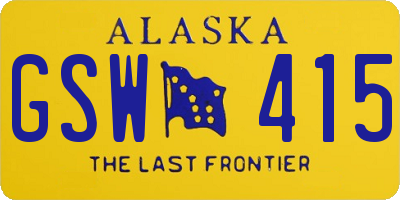 AK license plate GSW415