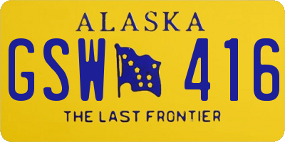 AK license plate GSW416