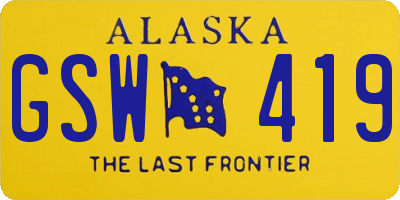 AK license plate GSW419