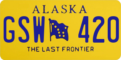 AK license plate GSW420