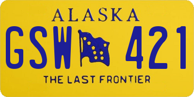 AK license plate GSW421