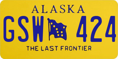 AK license plate GSW424