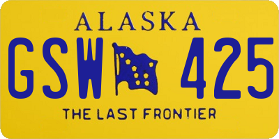 AK license plate GSW425