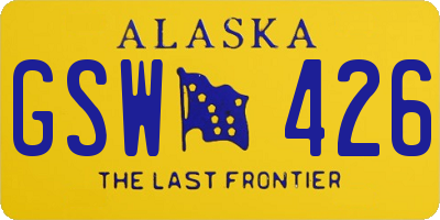 AK license plate GSW426