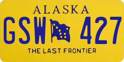 AK license plate GSW427