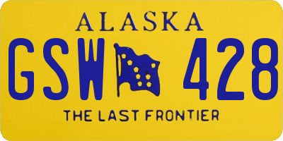 AK license plate GSW428