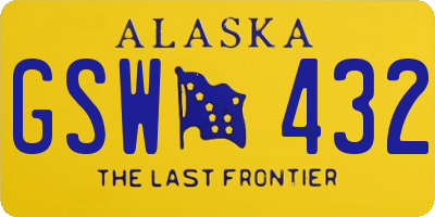 AK license plate GSW432