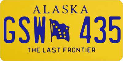 AK license plate GSW435