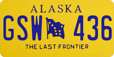 AK license plate GSW436