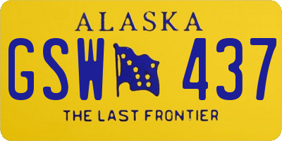 AK license plate GSW437