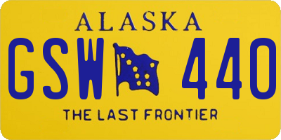 AK license plate GSW440