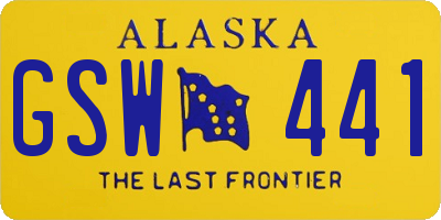 AK license plate GSW441