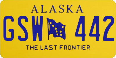 AK license plate GSW442