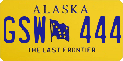 AK license plate GSW444