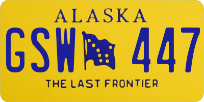 AK license plate GSW447