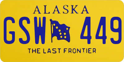 AK license plate GSW449