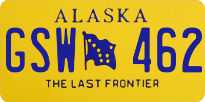 AK license plate GSW462