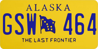 AK license plate GSW464