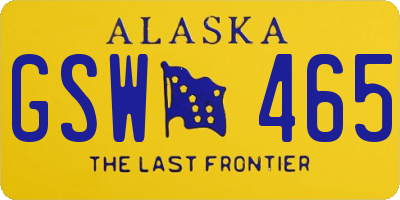 AK license plate GSW465