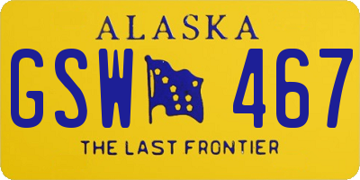 AK license plate GSW467