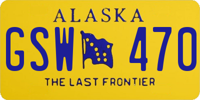 AK license plate GSW470