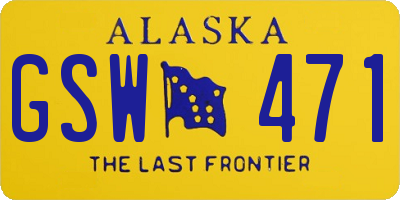 AK license plate GSW471