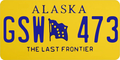 AK license plate GSW473