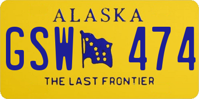 AK license plate GSW474