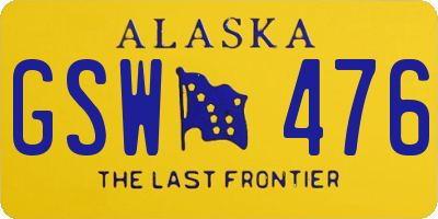 AK license plate GSW476