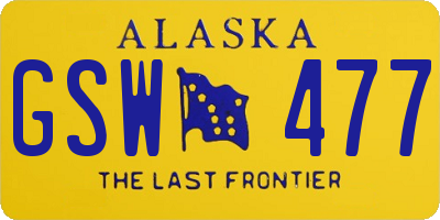 AK license plate GSW477